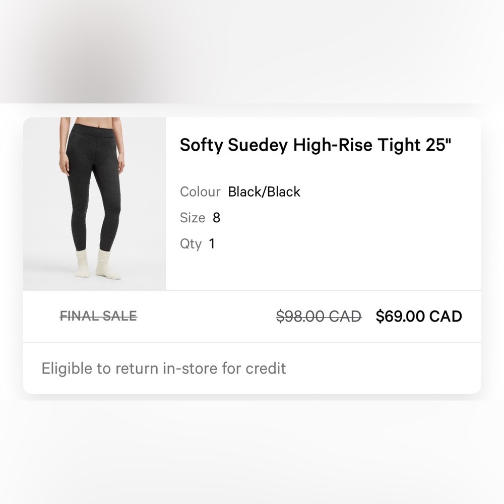 Lululemon Softy Suedey High-Rise Tight 25"